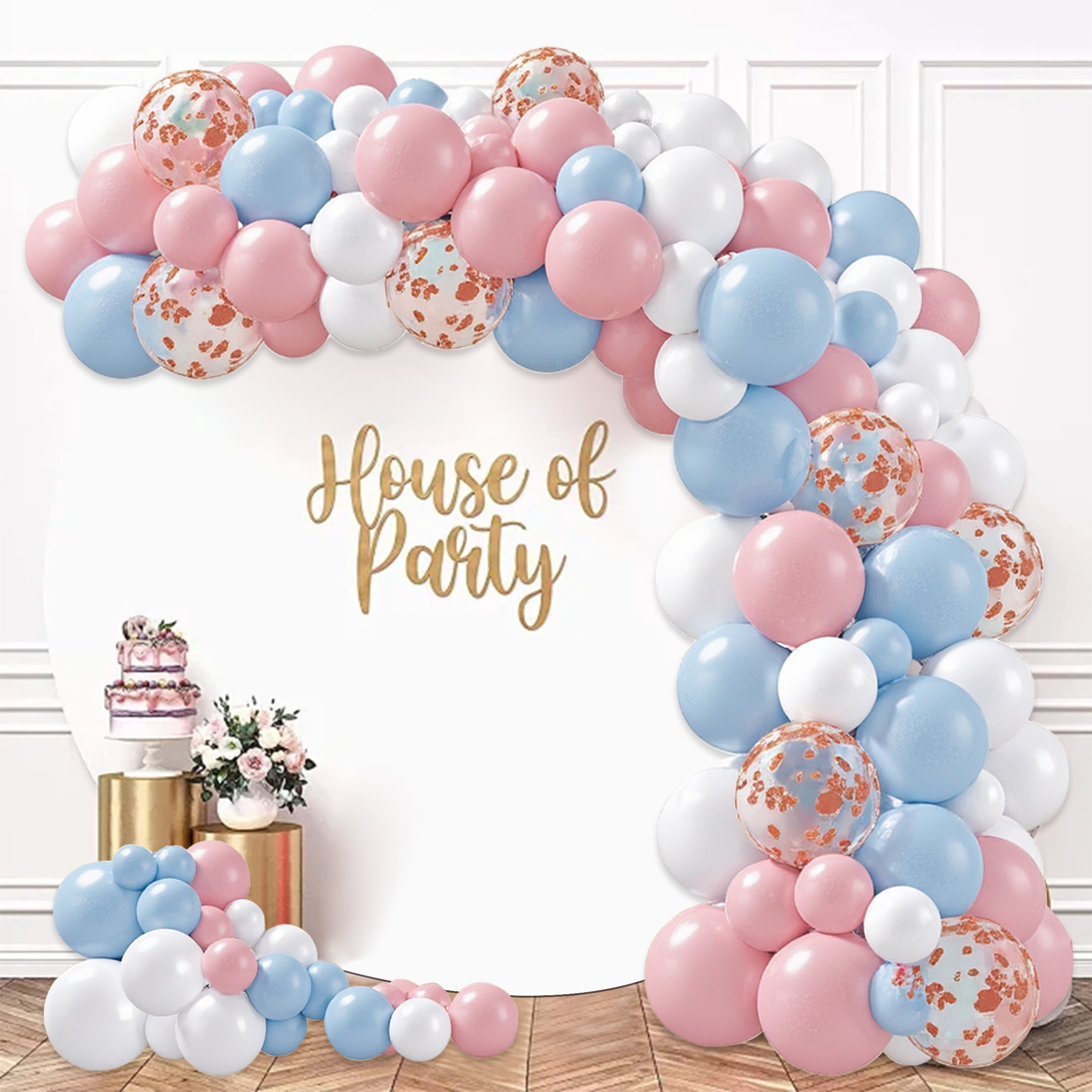 Nerooy 100PCS Balloon Garland Arch Kit White Gold Confetti Balloons Retro Green Balloon and Gold Metallic Chrome Latex Balloons for Wedding Birthday Baby Shower Decorations